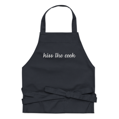 Kiss the Cook Embroidered Organic Cotton Apron