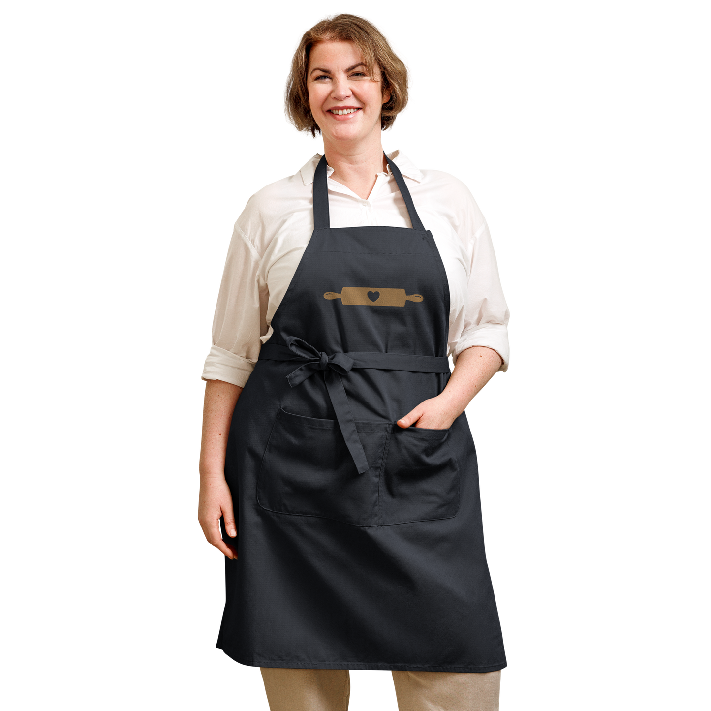 Rolling Pin Baking Embroidered Organic Cotton Apron