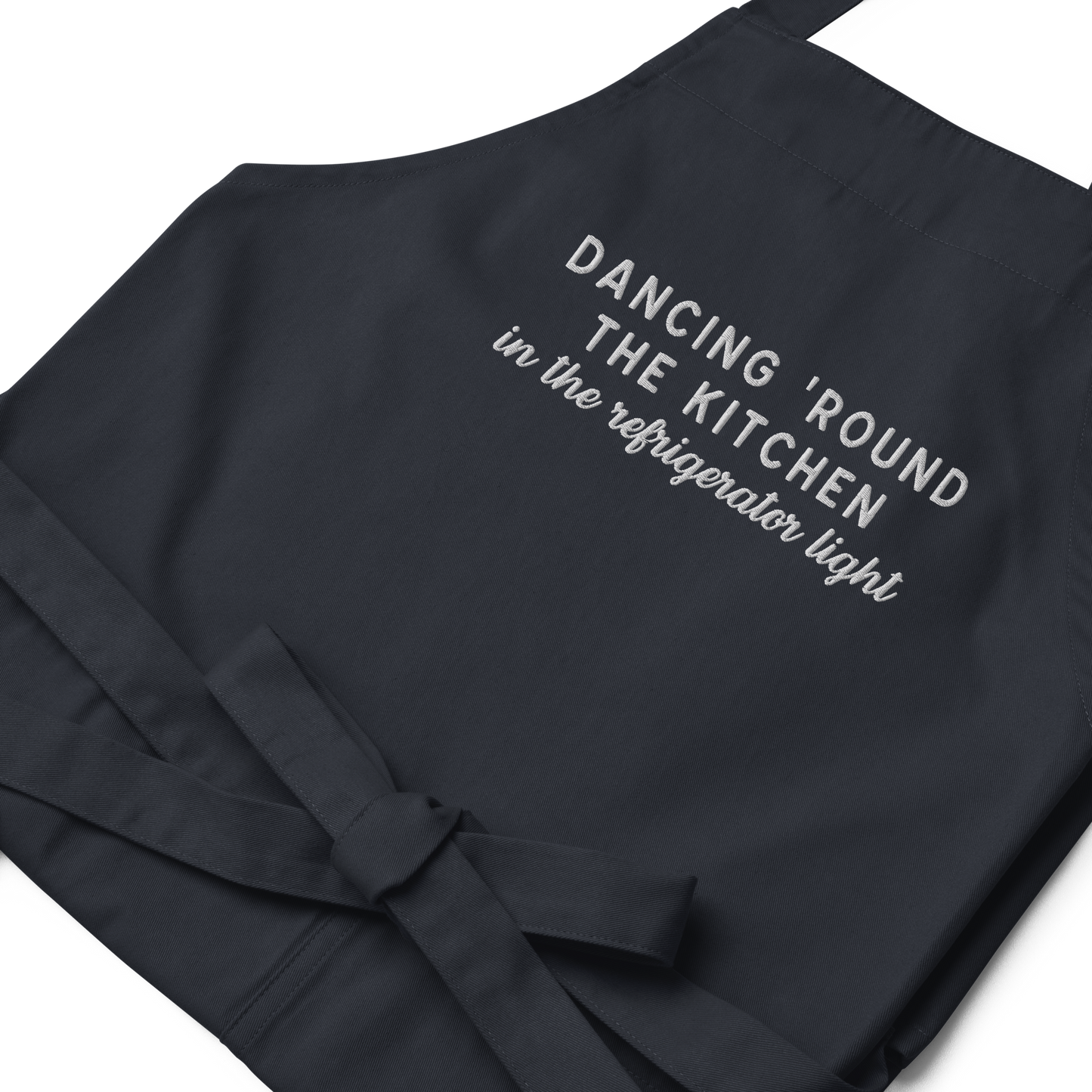 Dancing 'Round The Kitchen Embroidered Organic Cotton Apron