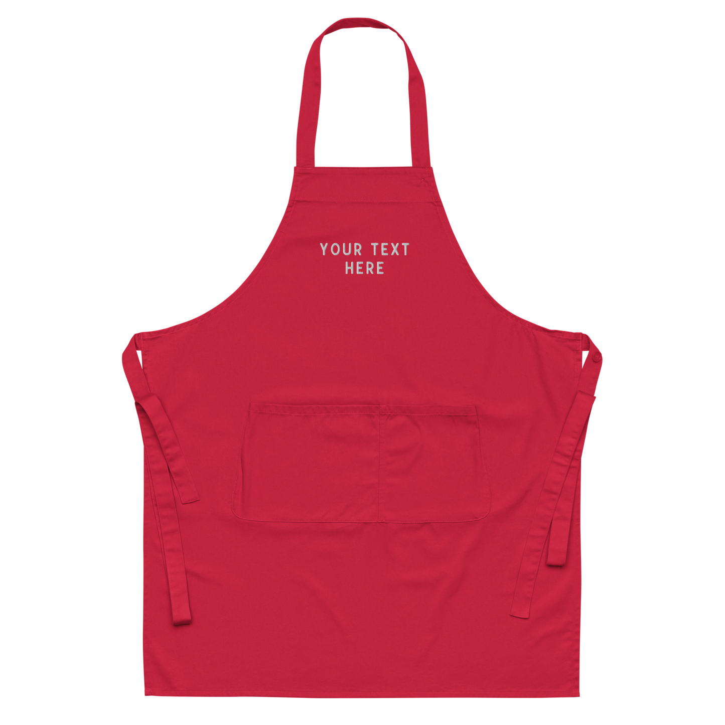 CUSTOM Your Text Embroidered Organic Cotton Apron