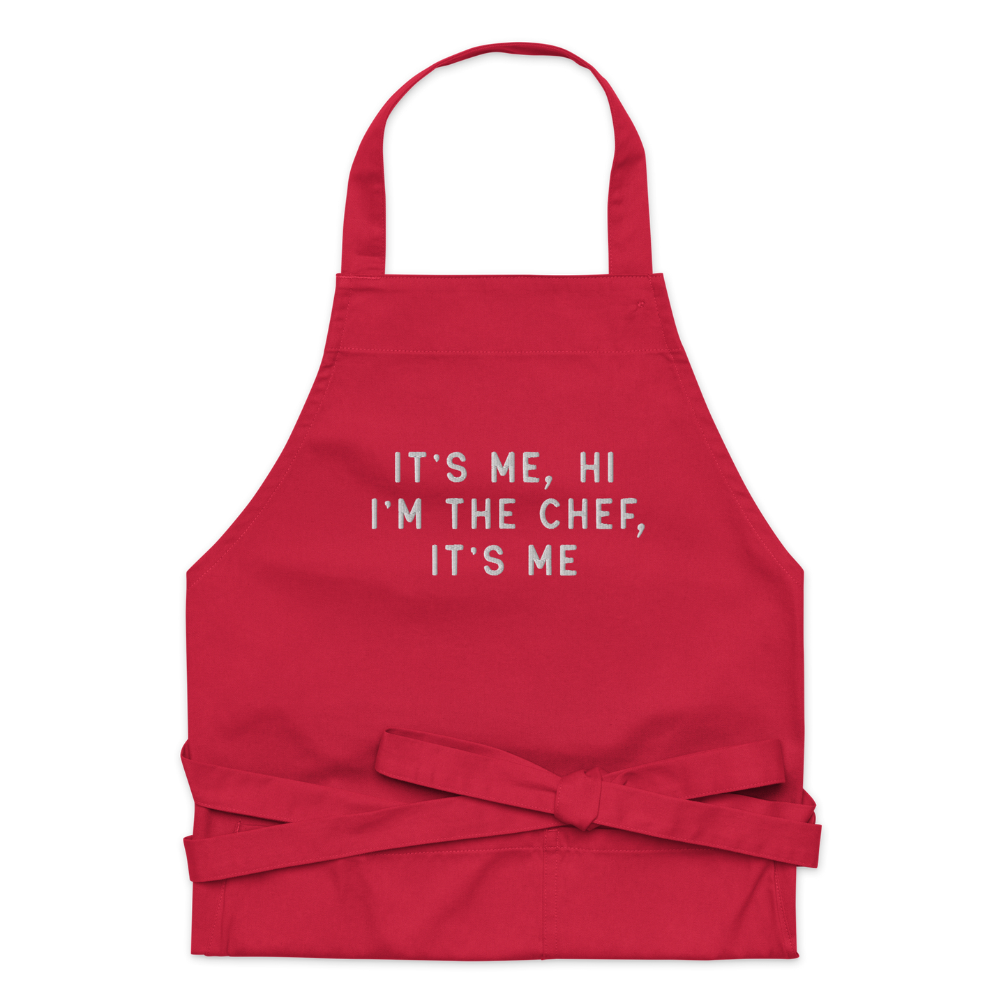 It's Me, Hi I'm The Chef Embroidered Organic Cotton Apron