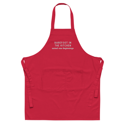 Barefoot in The Kitchen Embroidered Organic Cotton Apron