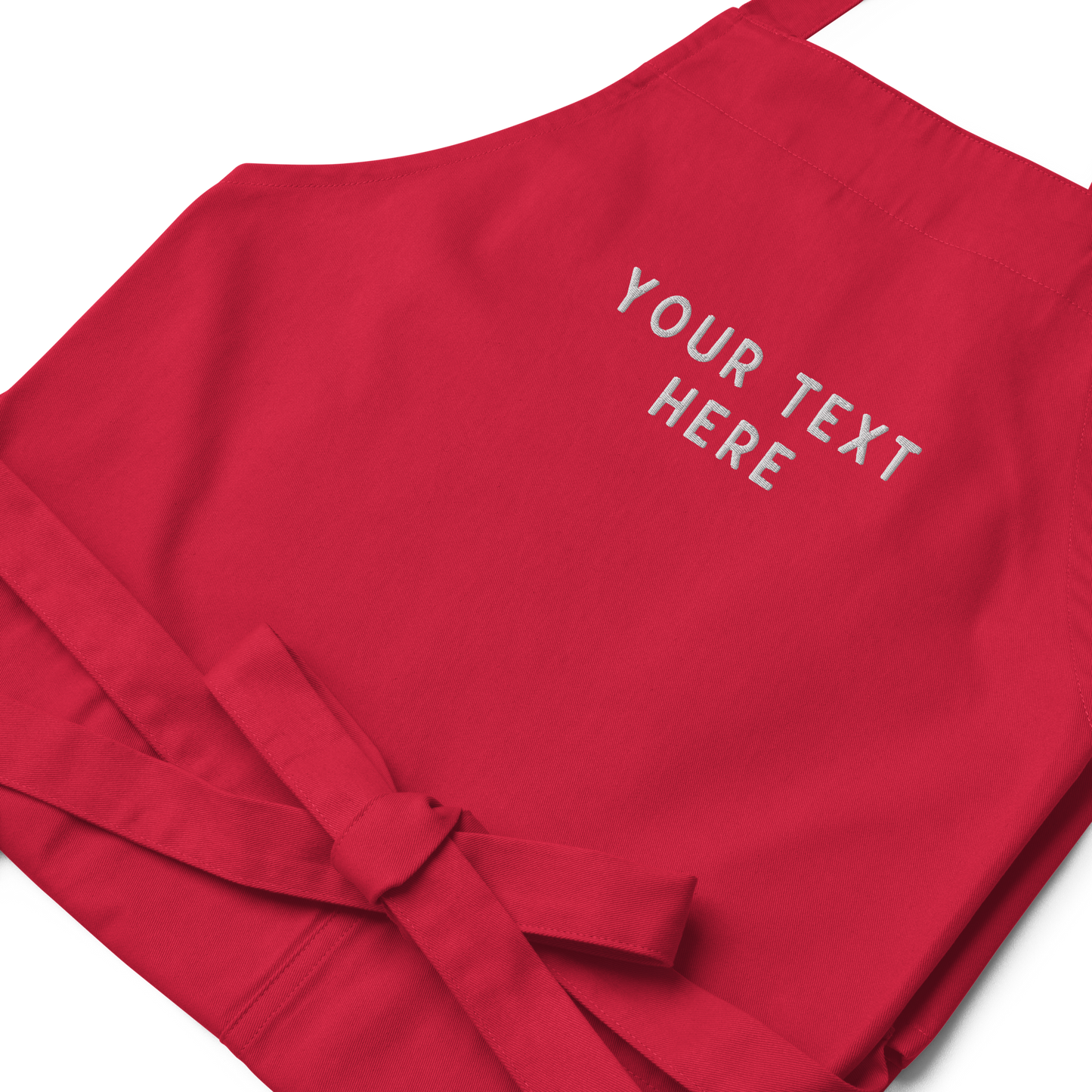 CUSTOM Your Text Embroidered Organic Cotton Apron