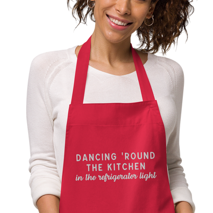 Dancing 'Round The Kitchen Embroidered Organic Cotton Apron