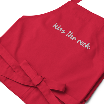 Kiss the Cook Embroidered Organic Cotton Apron