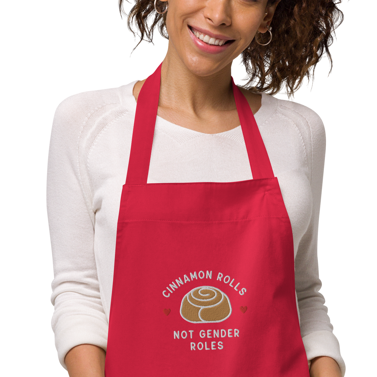 Cinnamon Rolls Not Gender Roles Organic Cotton Apron