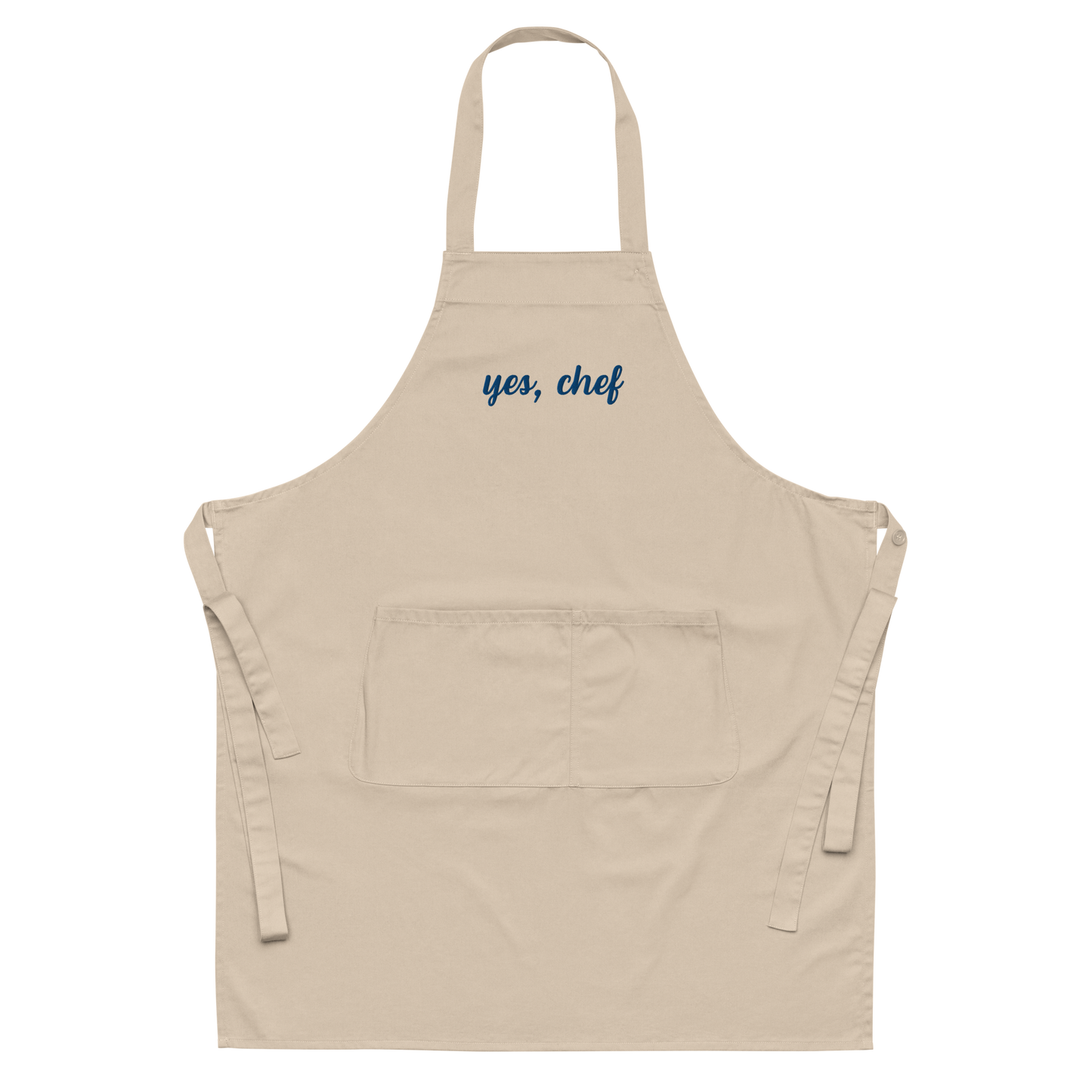 Yes, Chef Cursive Embroidered Organic Cotton Apron