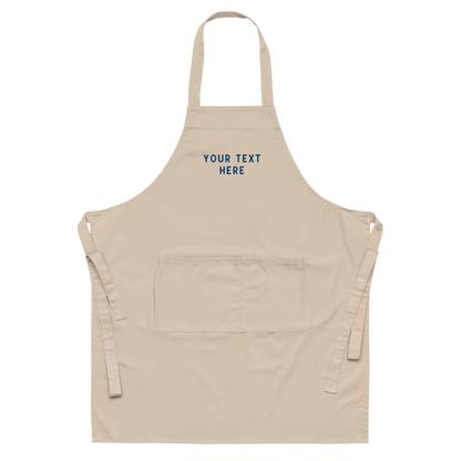 CUSTOM Your Text Embroidered Organic Cotton Apron