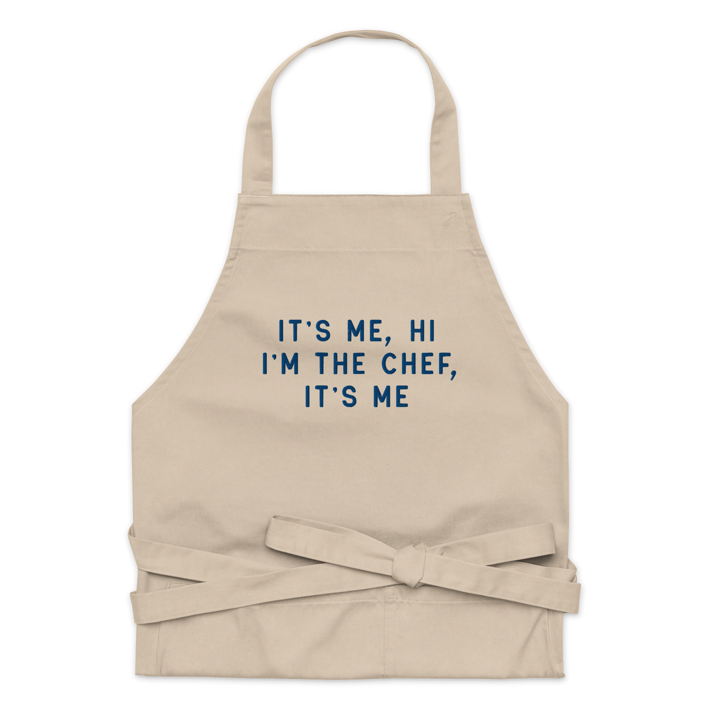 It's Me, Hi I'm The Chef Embroidered Organic Cotton Apron