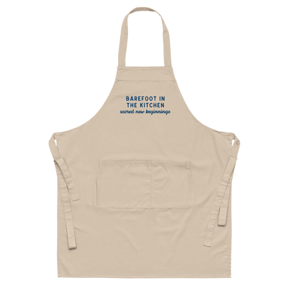 Barefoot in The Kitchen Embroidered Organic Cotton Apron