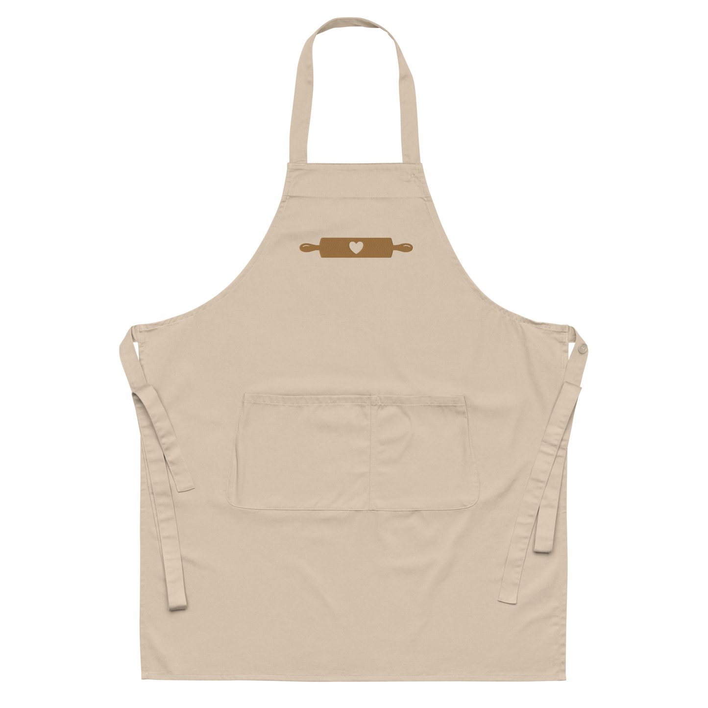 Rolling Pin Baking Embroidered Organic Cotton Apron