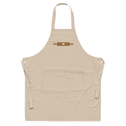 Rolling Pin Baking Embroidered Organic Cotton Apron