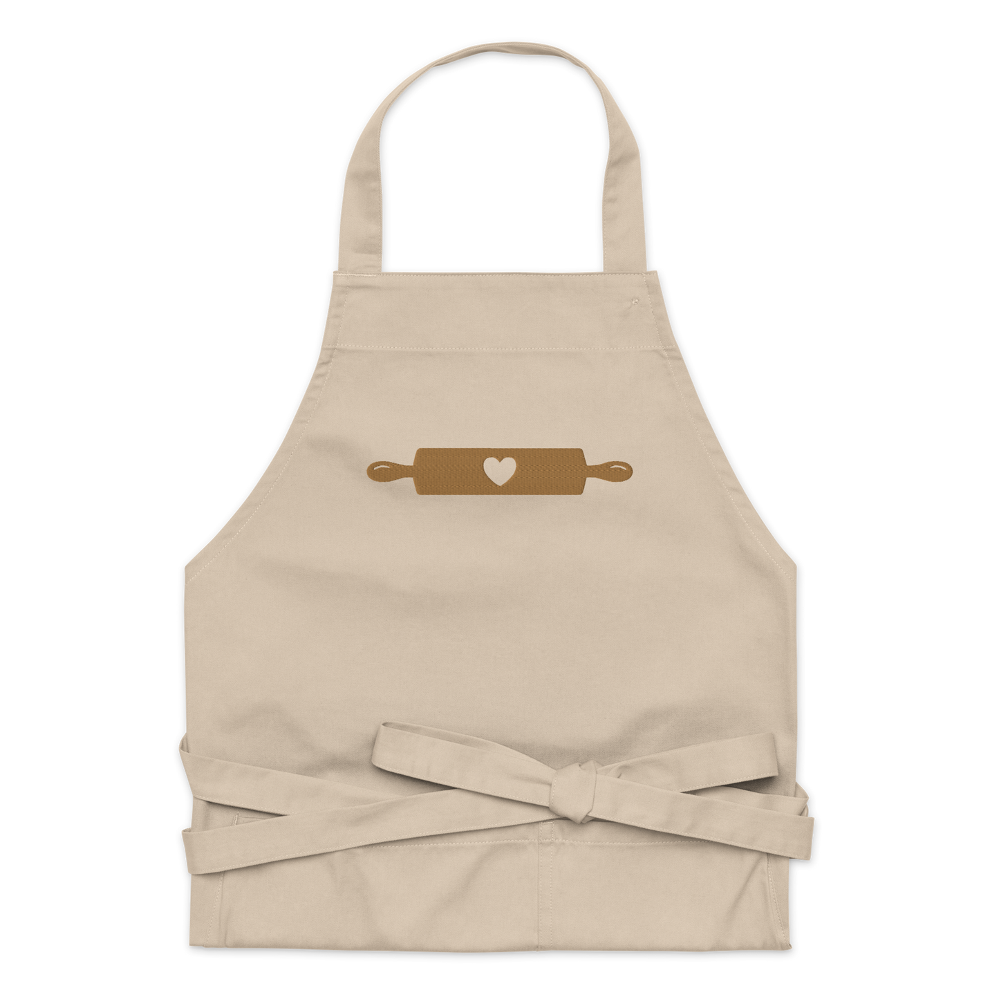 Rolling Pin Baking Embroidered Organic Cotton Apron