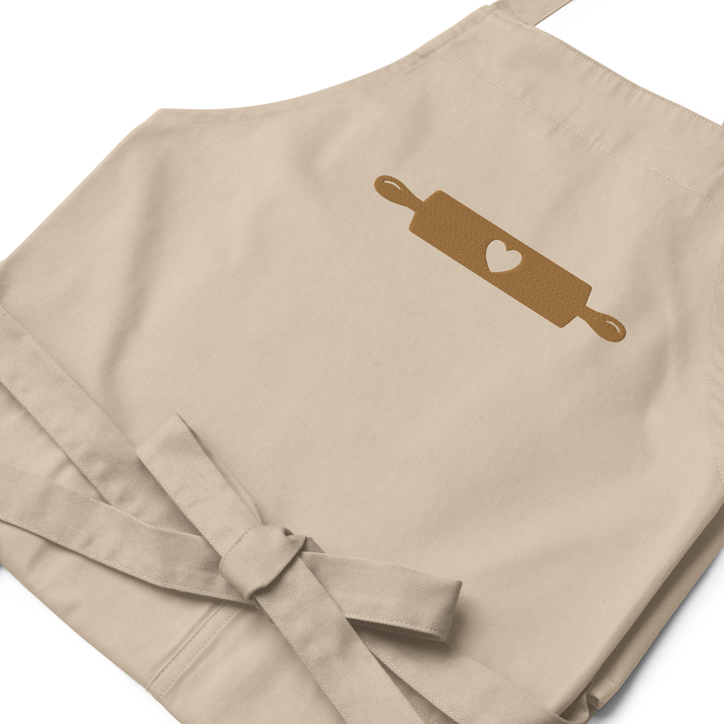 Rolling Pin Baking Embroidered Organic Cotton Apron