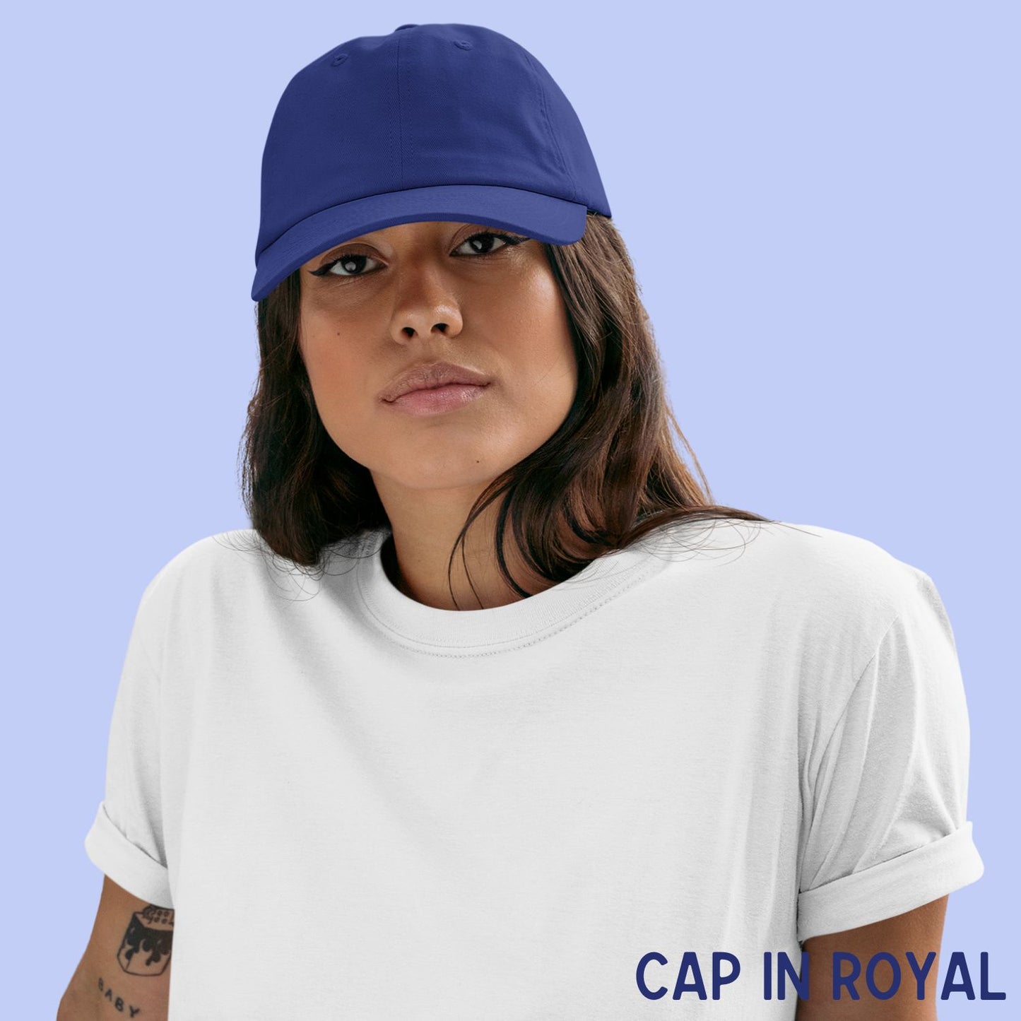 CUSTOM Your Text Serifed Embroidered Baseball Cap