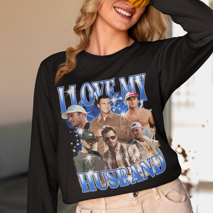 CUSTOM I Love My Husband Photo Bootleg Long Sleeve T-Shirt