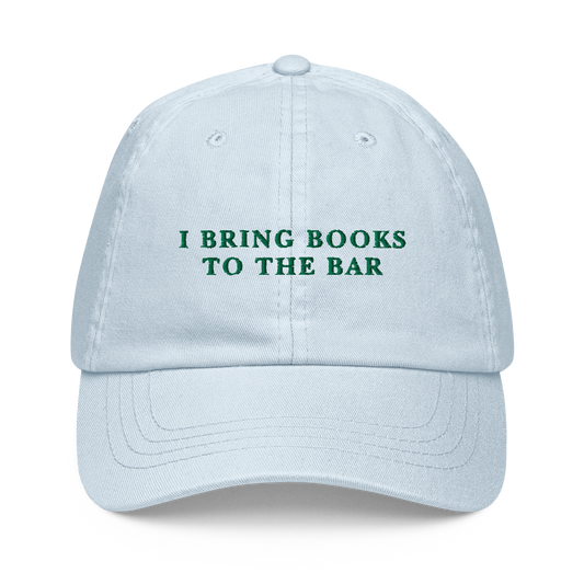 I Bring Books To The Bar Embroidered Pastel Baseball Cap