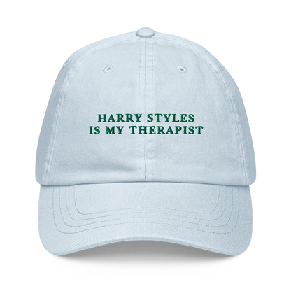 Harry Styles Is My Therapist Embroidered Pastel Baseball Cap