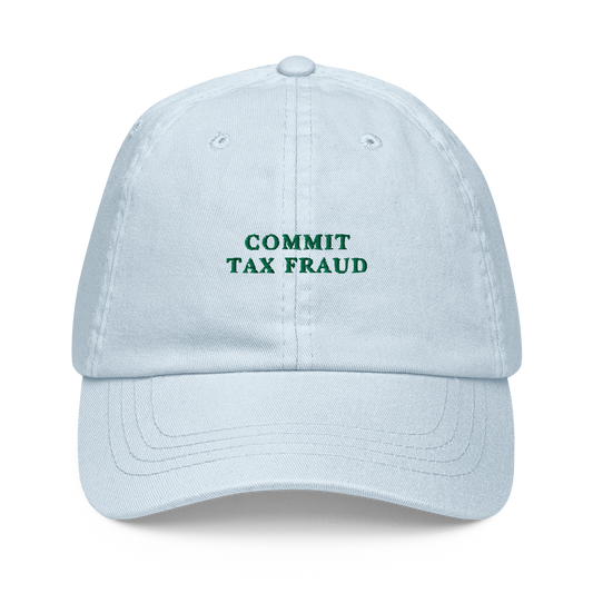 Commit Tax Fraud Embroidered Pastel Baseball Cap