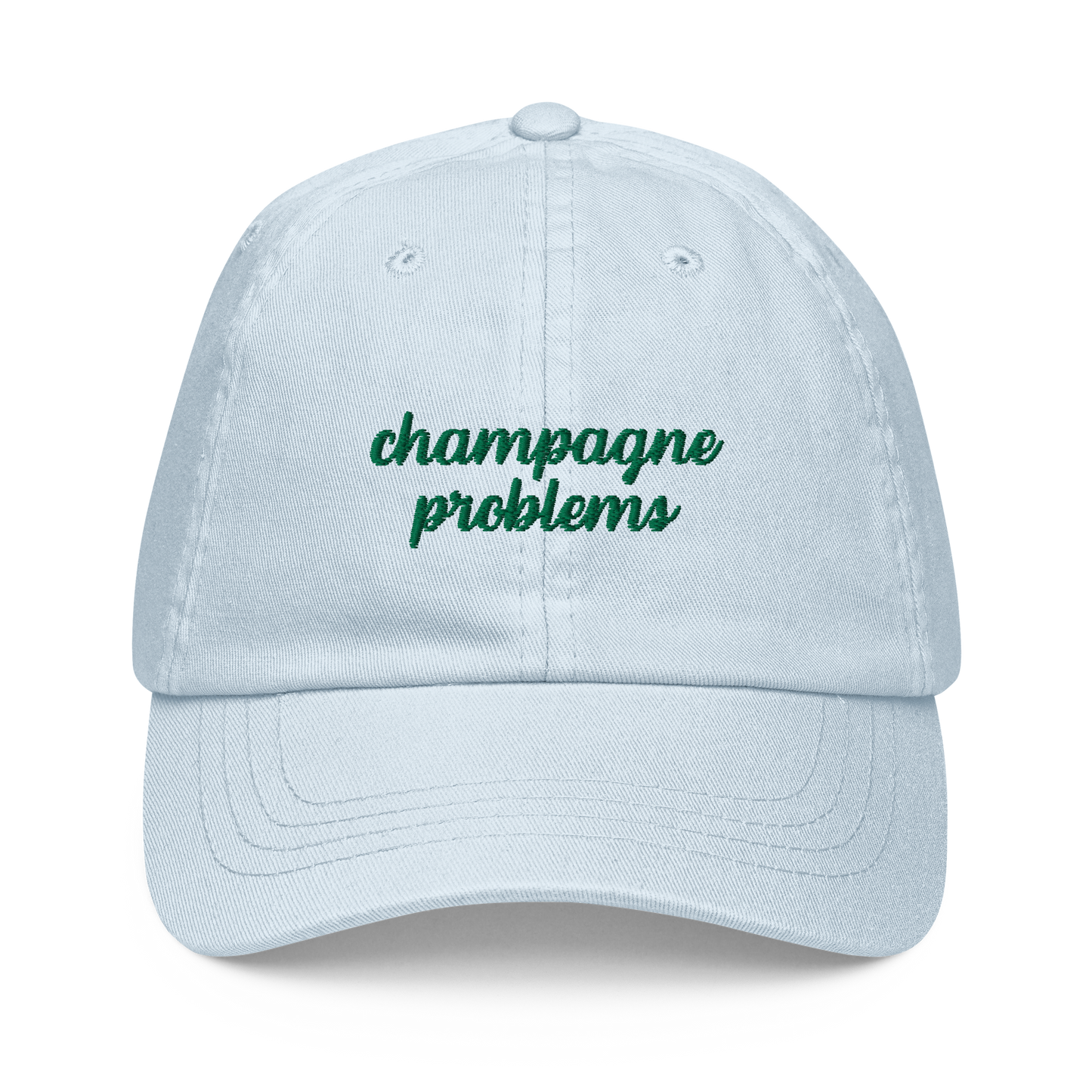 Champagne Problems Embroidered Pastel Baseball Cap