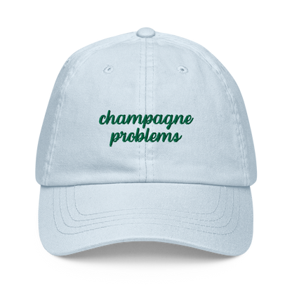 Champagne Problems Embroidered Pastel Baseball Cap