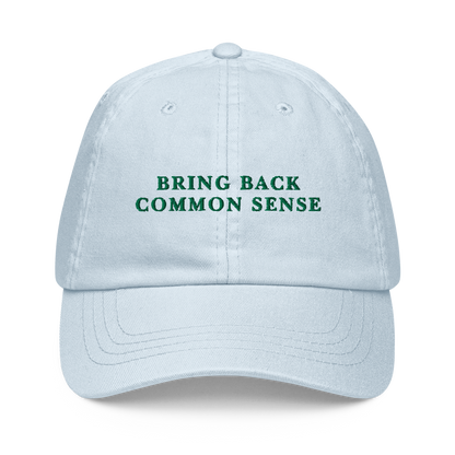 Bring Back Common Sense Embroidered Pastel Baseball Cap