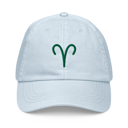 Aries Zodiac Symbol Embroidered Pastel Baseball Cap