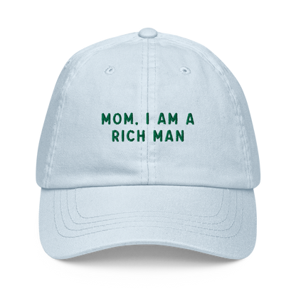 Mom, I am a Rich Man Embroidered Pastel Baseball Cap