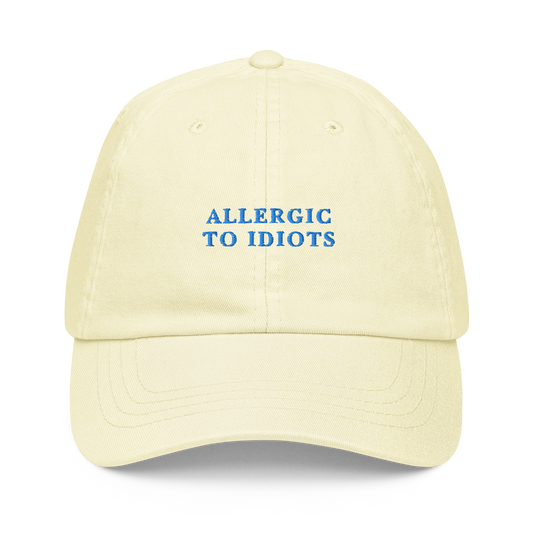 Allergic To Idiots Embroidered Pastel Baseball Cap
