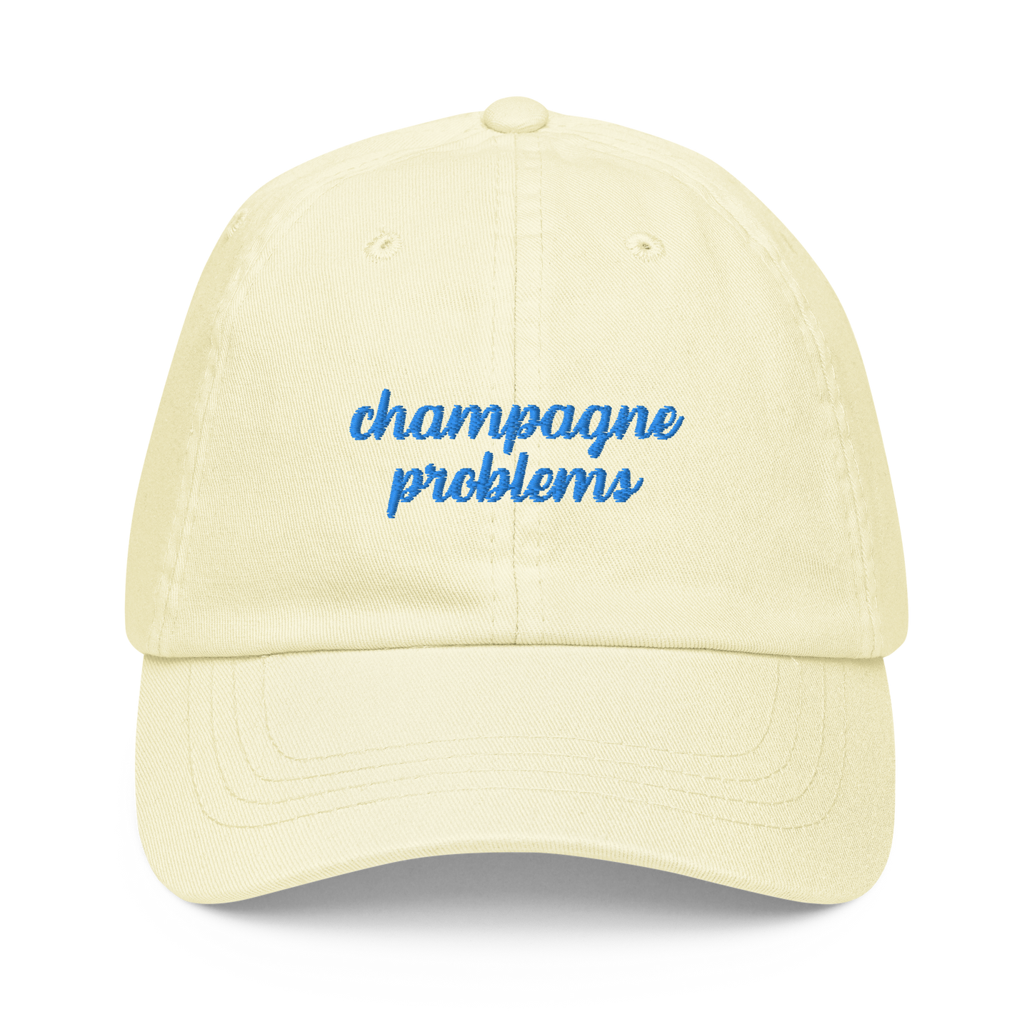 Champagne Problems Embroidered Pastel Baseball Cap