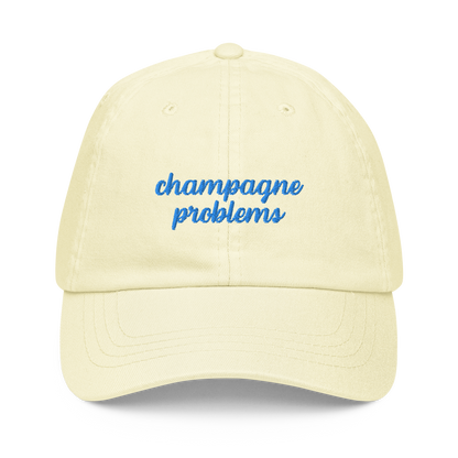 Champagne Problems Embroidered Pastel Baseball Cap