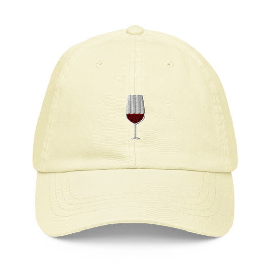 Red Wine Embroidered Pastel Baseball Cap