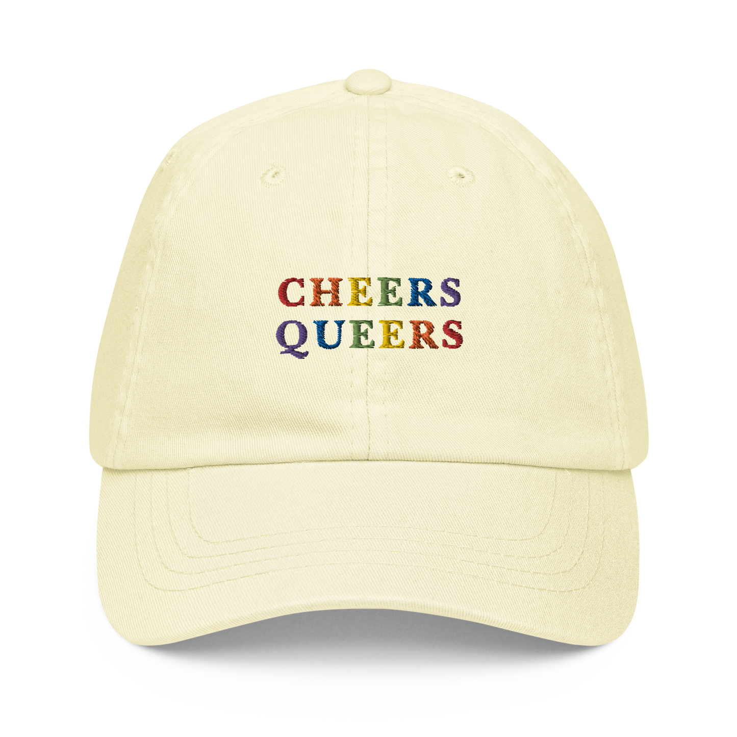 Cheers Queers Pride Embroidered Pastel Baseball Cap