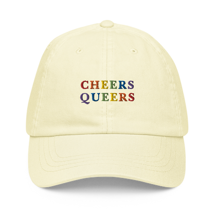 Cheers Queers Pride Embroidered Pastel Baseball Cap