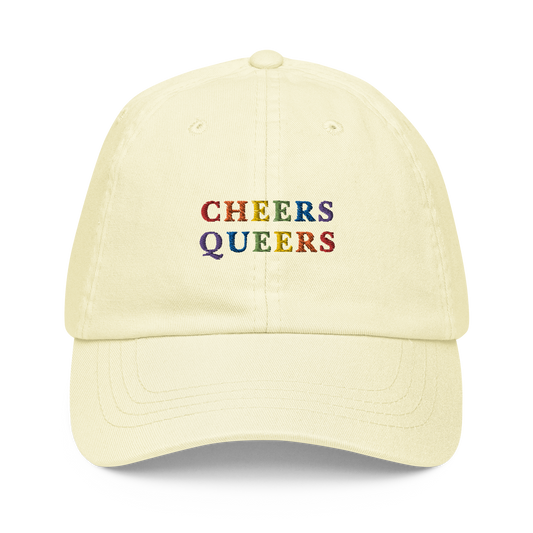 Cheers Queers Pride Embroidered Pastel Baseball Cap