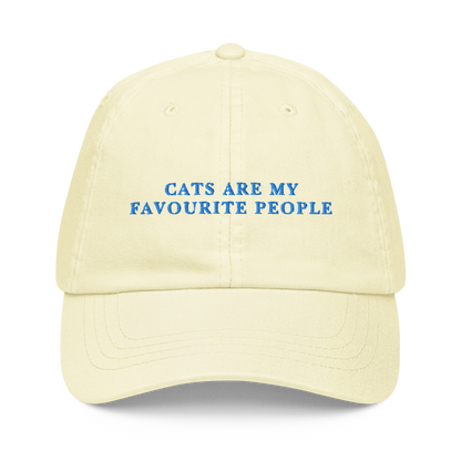 Cats Are My Favourite People Embroidered Pastel Baseball Cap