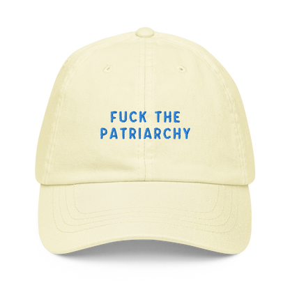 Fuck the Patriarchy Feminist Embroidered Pastel Baseball Hat