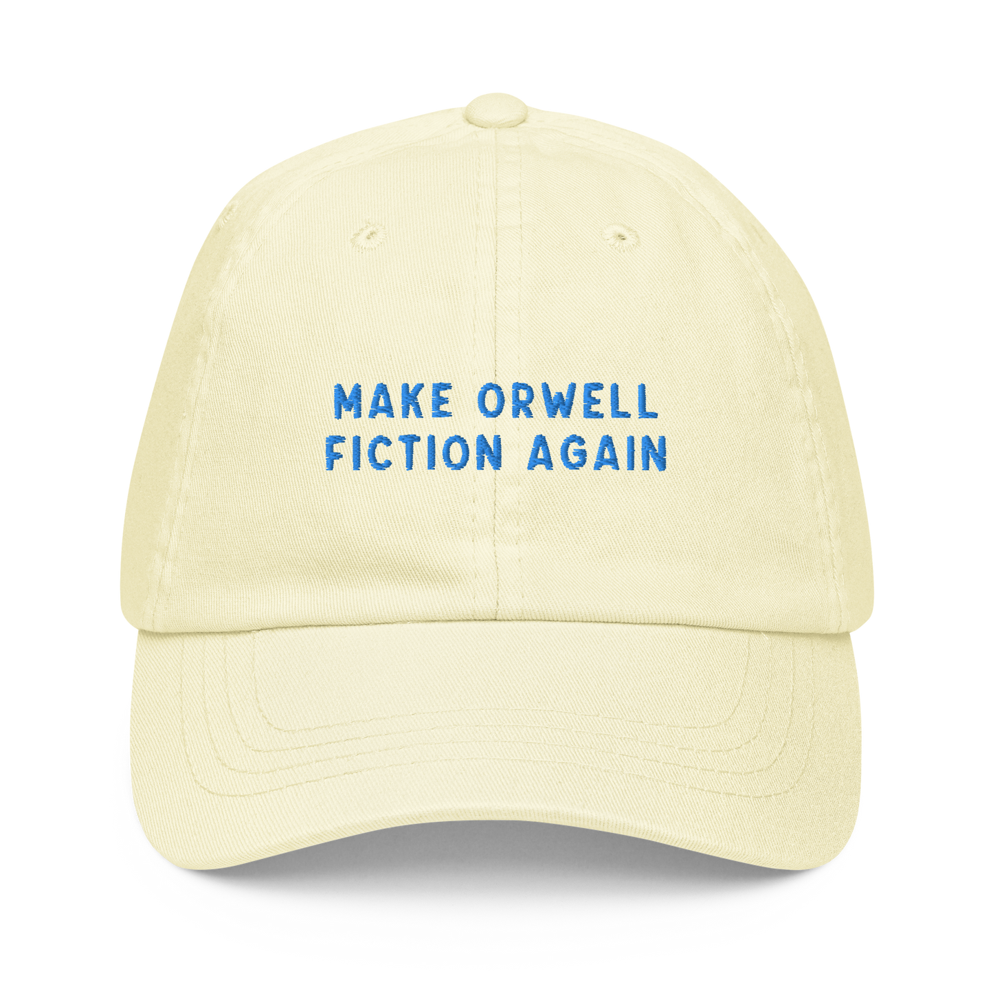 Make Orwell Fiction Again Embroidered Pastel Baseball Cap