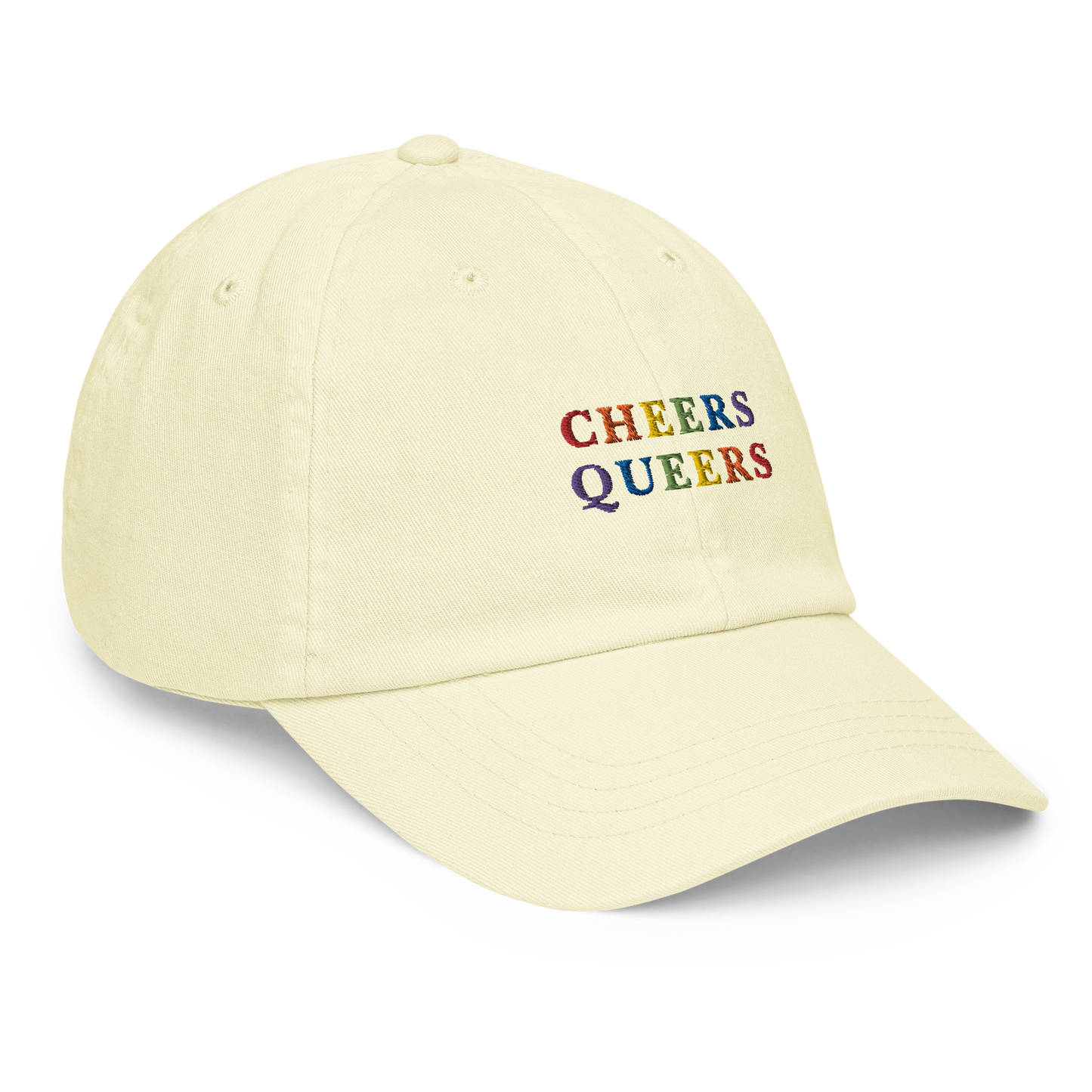 Cheers Queers Pride Embroidered Pastel Baseball Cap