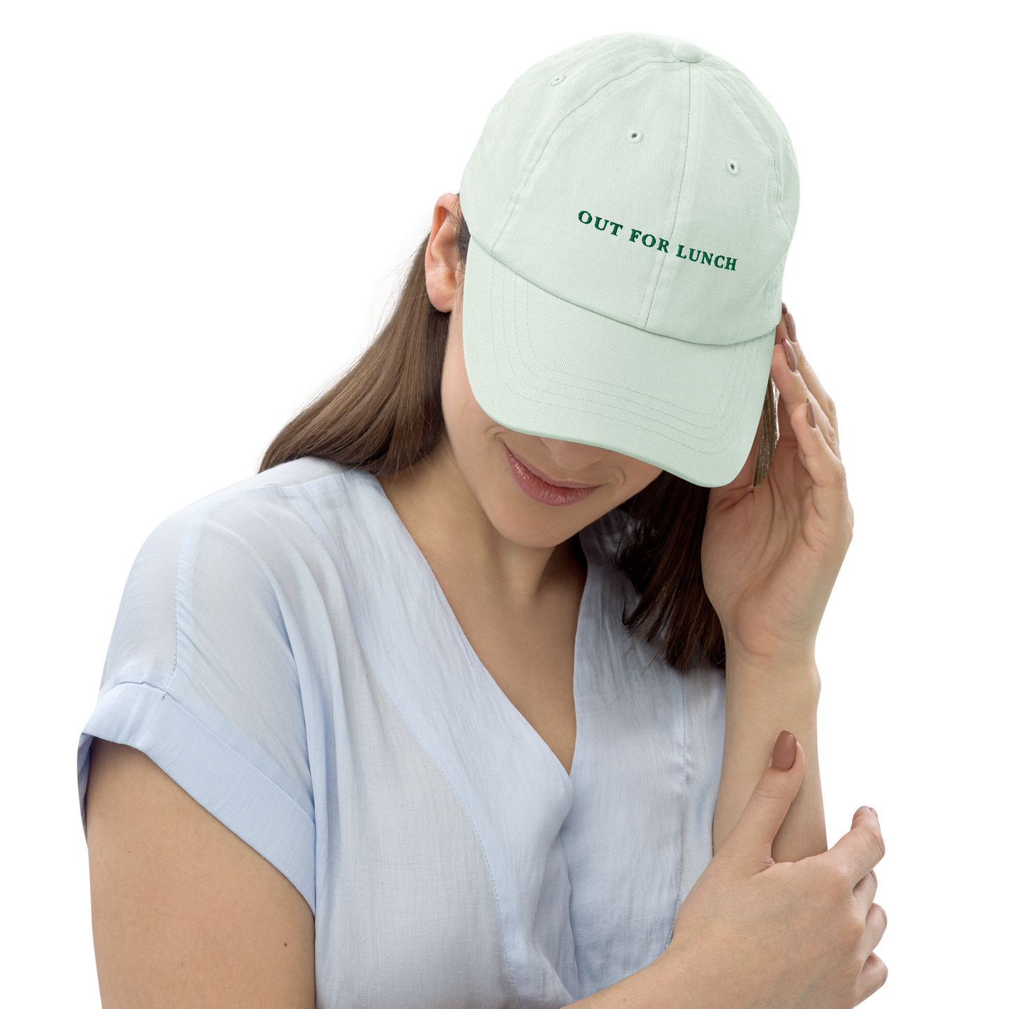 Out for Lunch Embroidered Pastel Baseball Cap