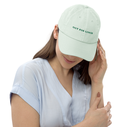 Out for Lunch Embroidered Pastel Baseball Cap