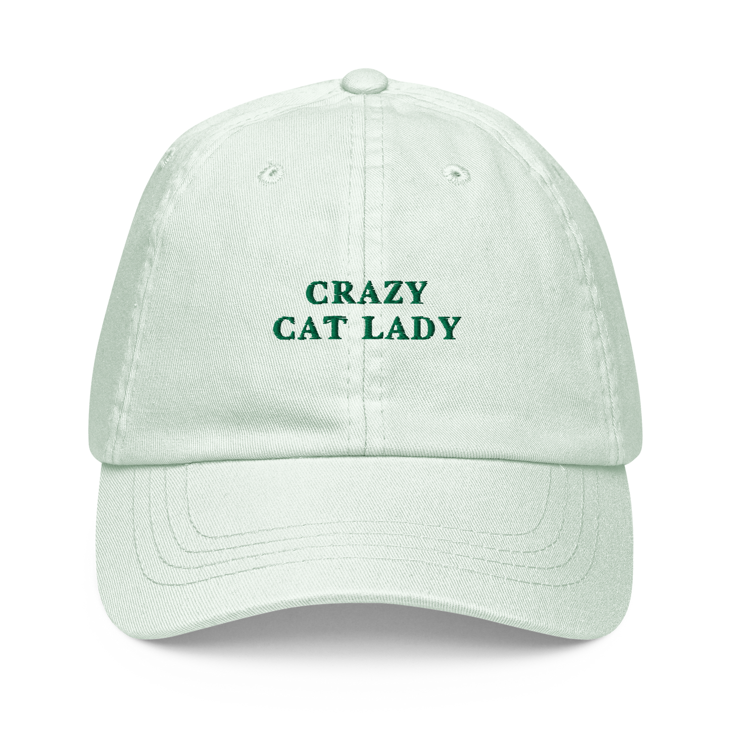 Crazy Cat Lady Embroidered Pastel Baseball Cap