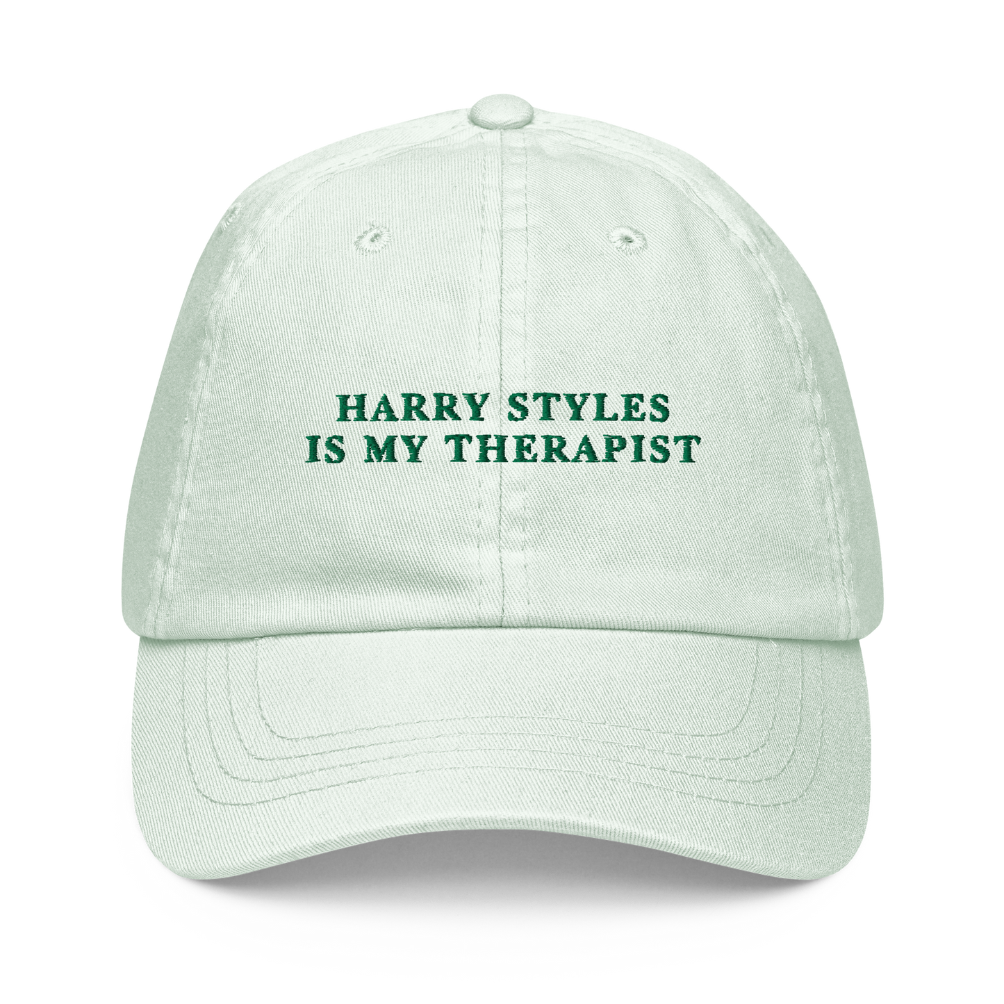 Harry Styles Is My Therapist Embroidered Pastel Baseball Cap