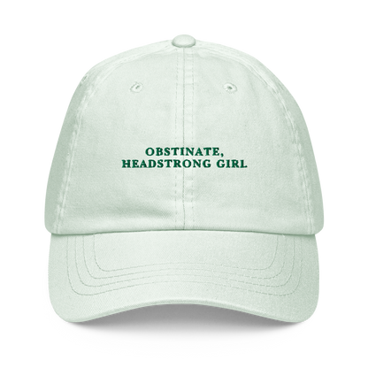 Obstinate Headstrong Girl Jane Austen Embroidered Pastel Baseball Cap