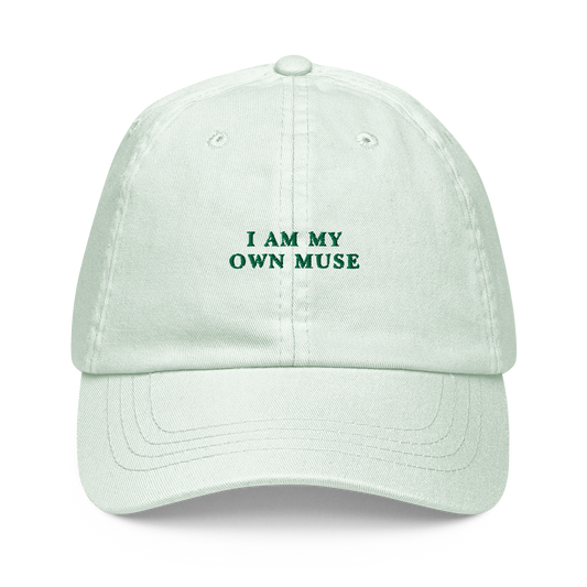 I Am My Own Muse Embroidered Pastel Baseball Cap