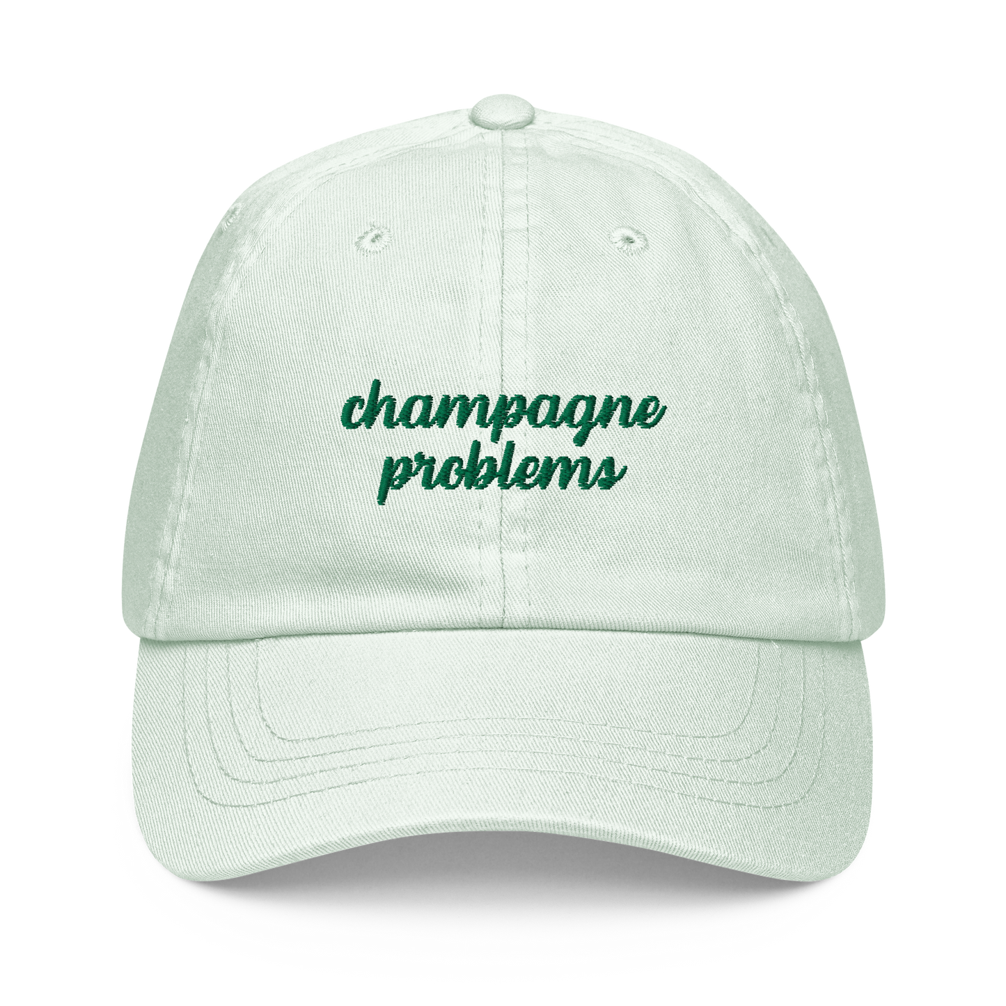 Champagne Problems Embroidered Pastel Baseball Cap