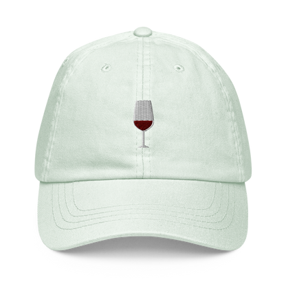 Red Wine Embroidered Pastel Baseball Cap