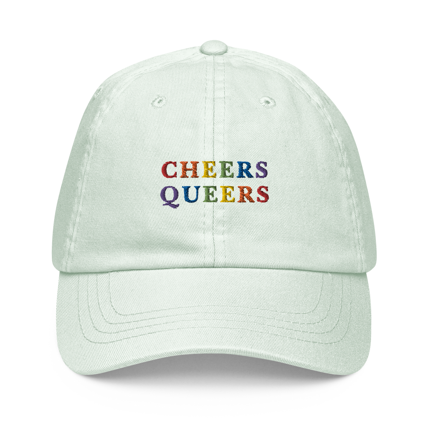 Cheers Queers Pride Embroidered Pastel Baseball Cap