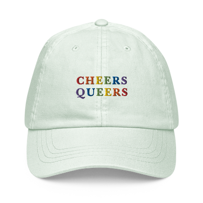 Cheers Queers Pride Embroidered Pastel Baseball Cap