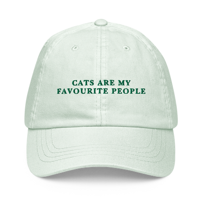 Cats Are My Favourite People Embroidered Pastel Baseball Cap